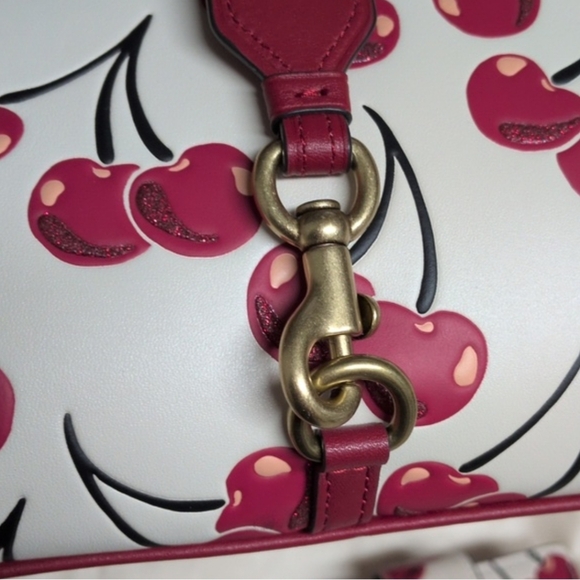 Coach Cherry Hamptons Hobo Leather Shoulder Bag And Wallet Matching Set - Picture 8 of 14